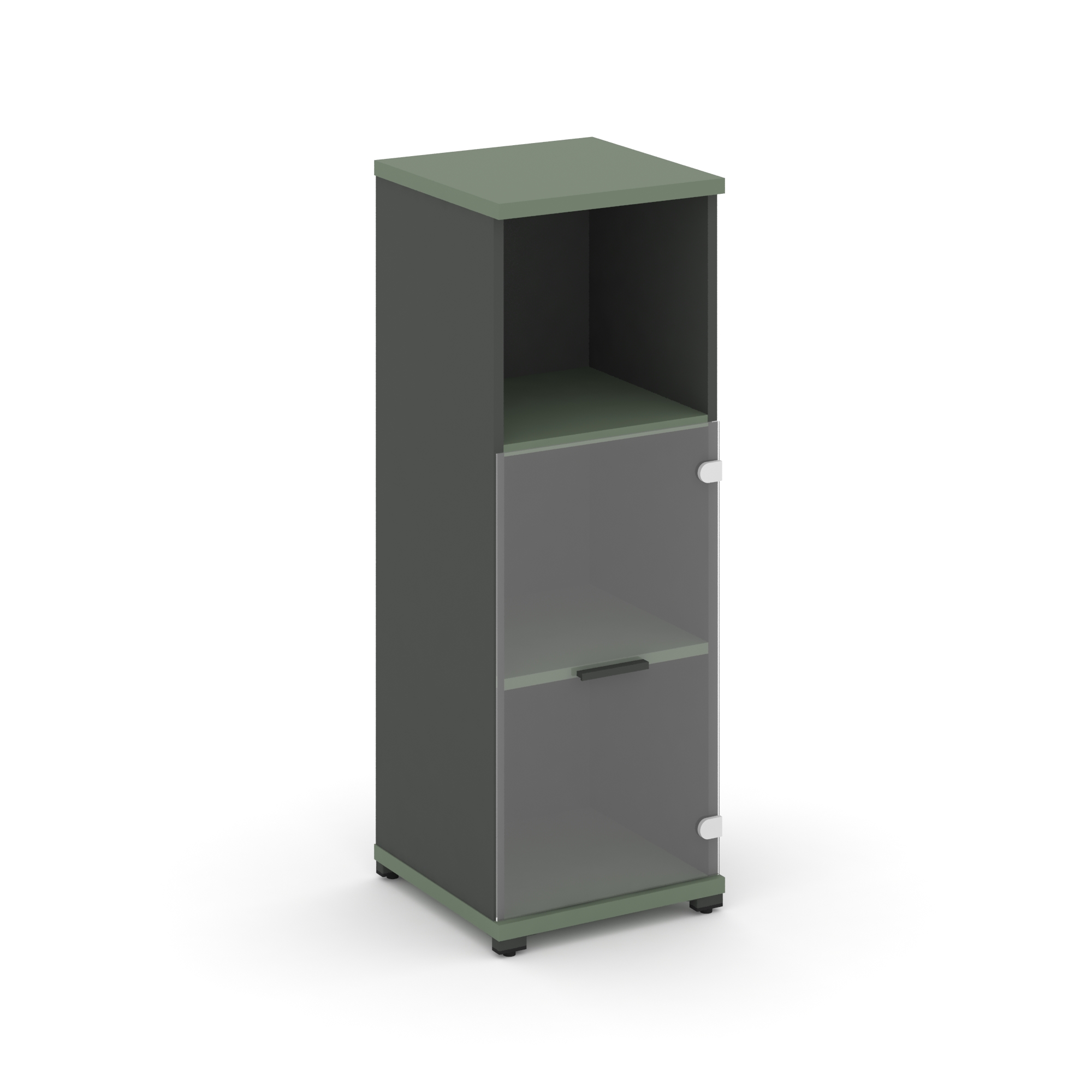 Концепт Шкаф 1 узкая секция, 3 ниши CN.STU.E-313 SP A Кобо/Антрацит/Металл Антрацит/Прозрачный 420*4