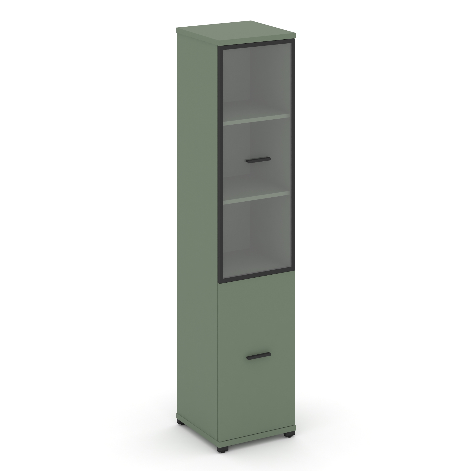 Концепт Шкаф 1 узкая секция, 5 ниш CN.STU-512 RPB B Кобо/Металл Черный/Прозрачный 420*420*1922
