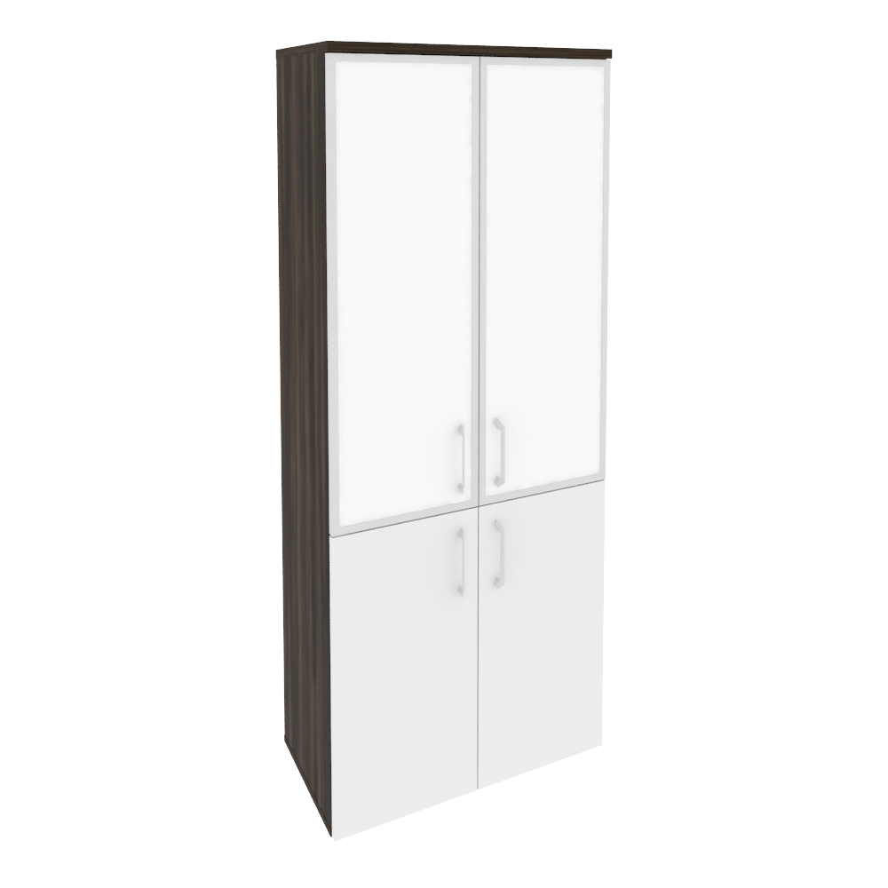Оникс Шкаф высокий широкий O.ST-1.2 R white Дуб Мали/Белый Бриллиант/Стекло White 800*420*1977