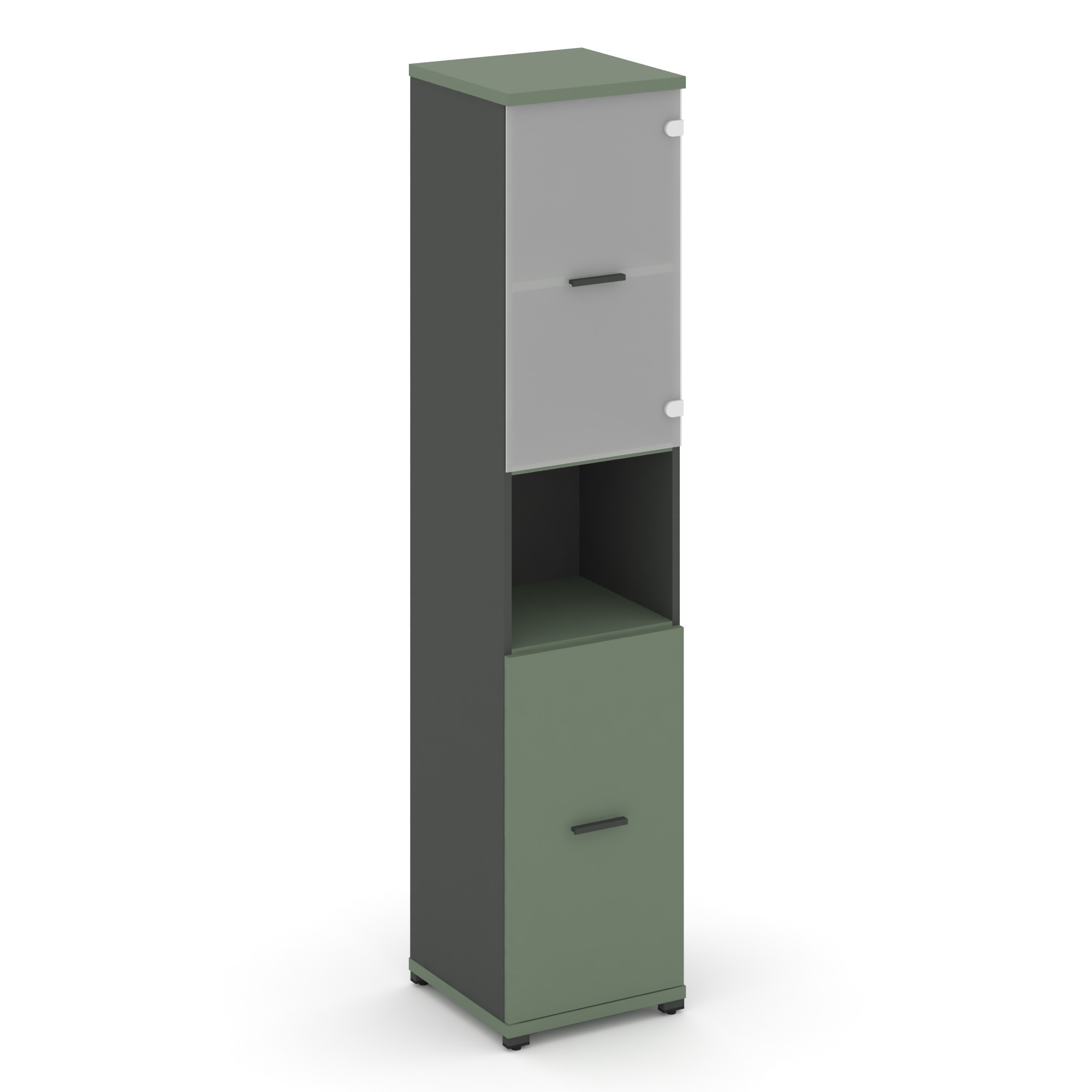 Концепт Шкаф 1 узкая секция, 5 ниш CN.STU.E-513 SM A Кобо/Антрацит/Металл Антрацит/Сатин 420*420*192