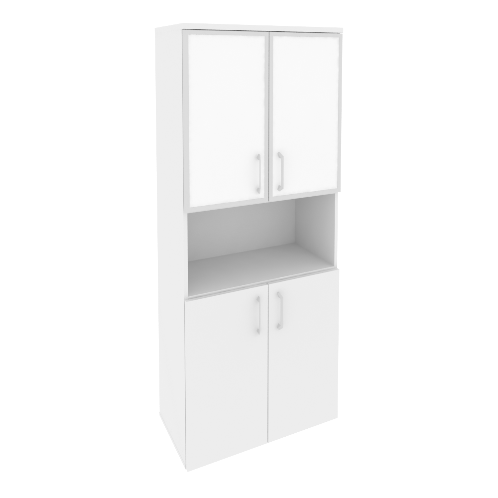Оникс Шкаф высокий широкий O.ST-1.4 R white Белый Бриллиант/Стекло White 800*420*1977