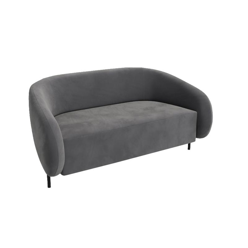 Белт Диван двухместный BLT-2 Velvet Lux 17/Металл Черный 1560*850*730