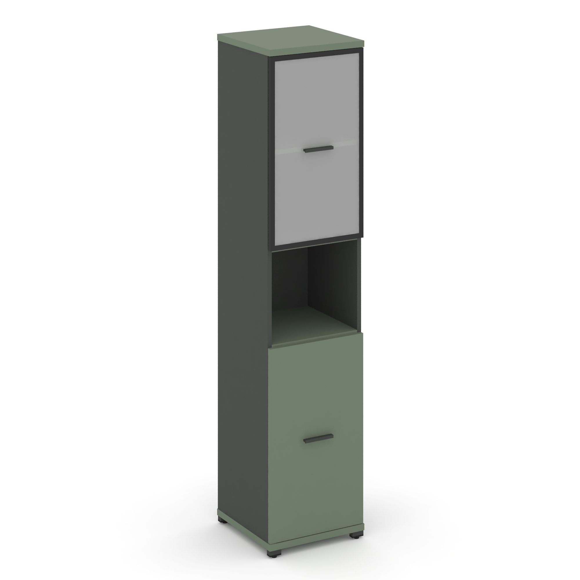 Концепт Шкаф 1 узкая секция, 5 ниш CN.STU-513 RMB A Кобо/Антрацит/Металл Антрацит/Сатин 420*420*1922