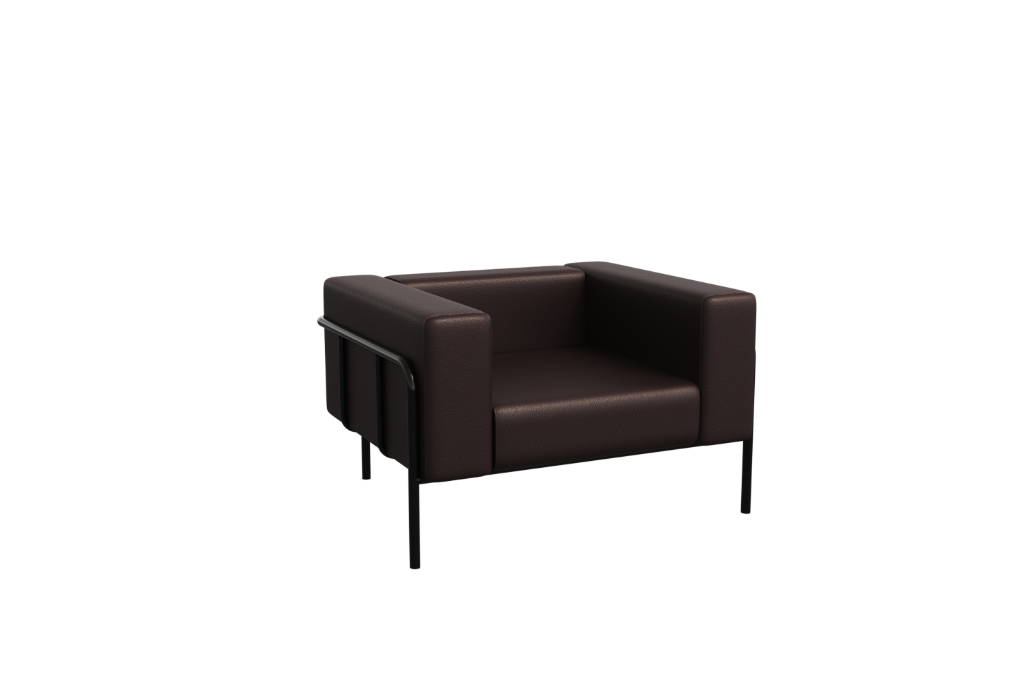 Флекс Диван одноместный FLX-1 Latte Lux 405/Металл Черный 1100 *915*690