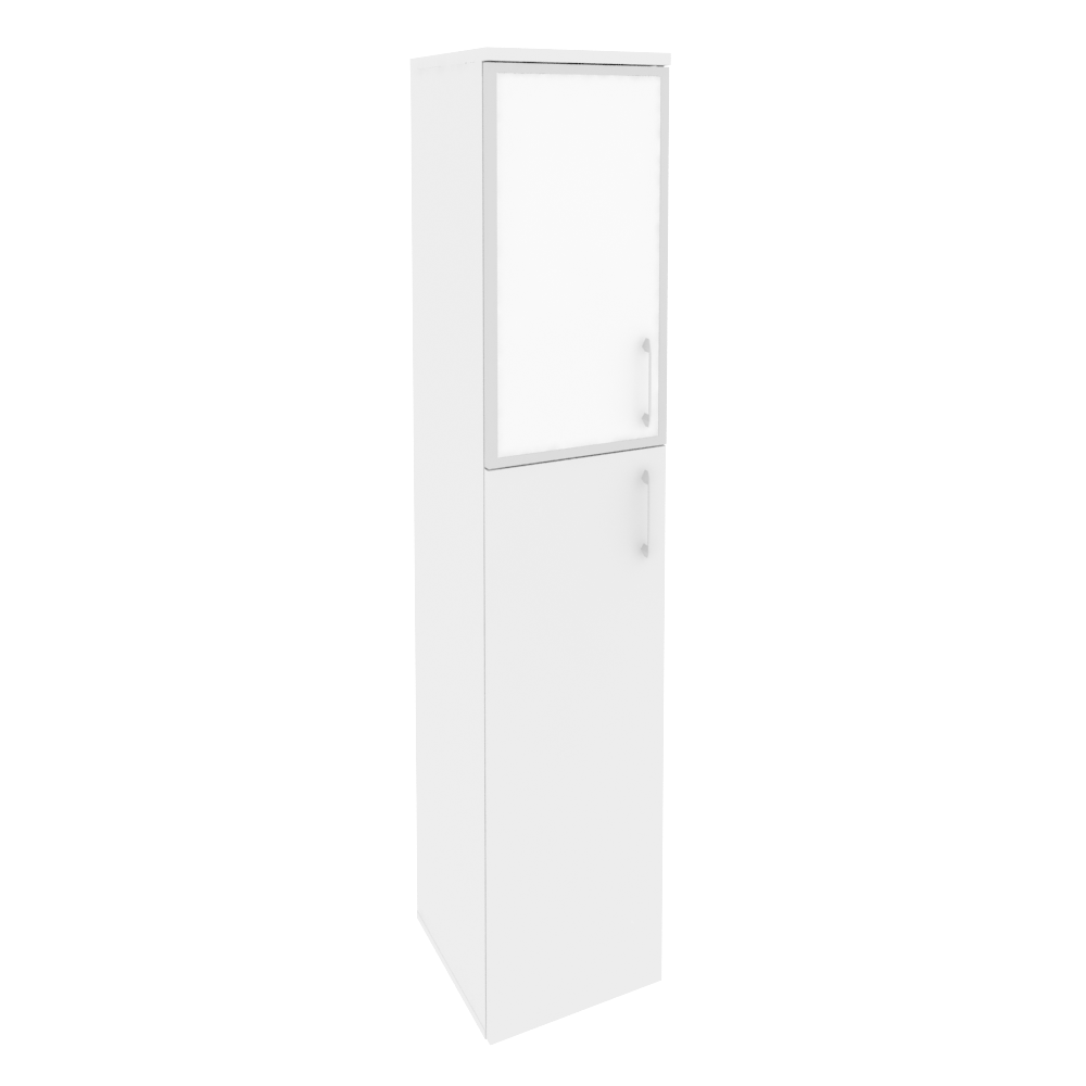 Оникс Шкаф высокий узкий левый O.SU-1.7 R (L) white Белый Бриллиант/Стекло White 400*420*1977