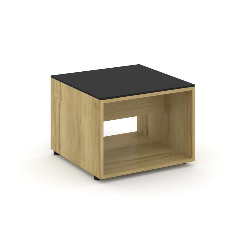 Касл Стол журнальный малый CS.D-SJM Дуб Винченцо/Лакобель Black 600*600*450