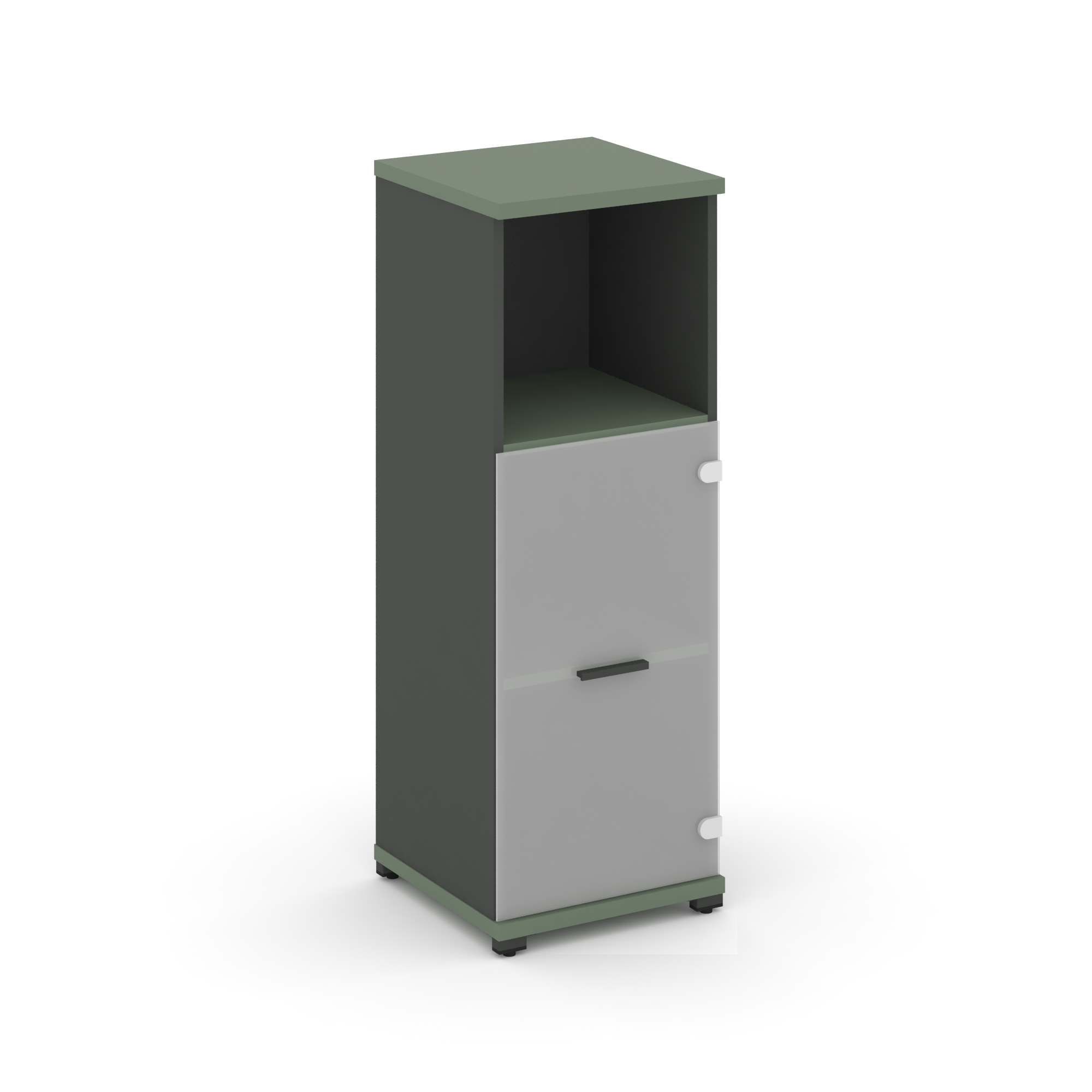 Концепт Шкаф 1 узкая секция, 3 ниши CN.STU.E-313 SM A Кобо/Антрацит/Металл Антрацит/Сатин 420*420*11