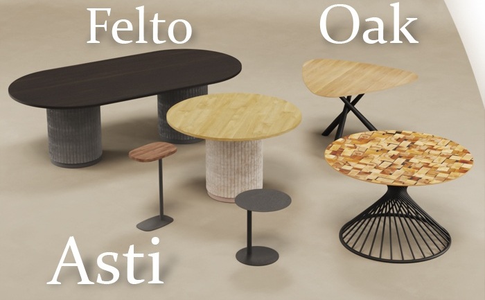 Новинка: столы Oak, Felto, Asti