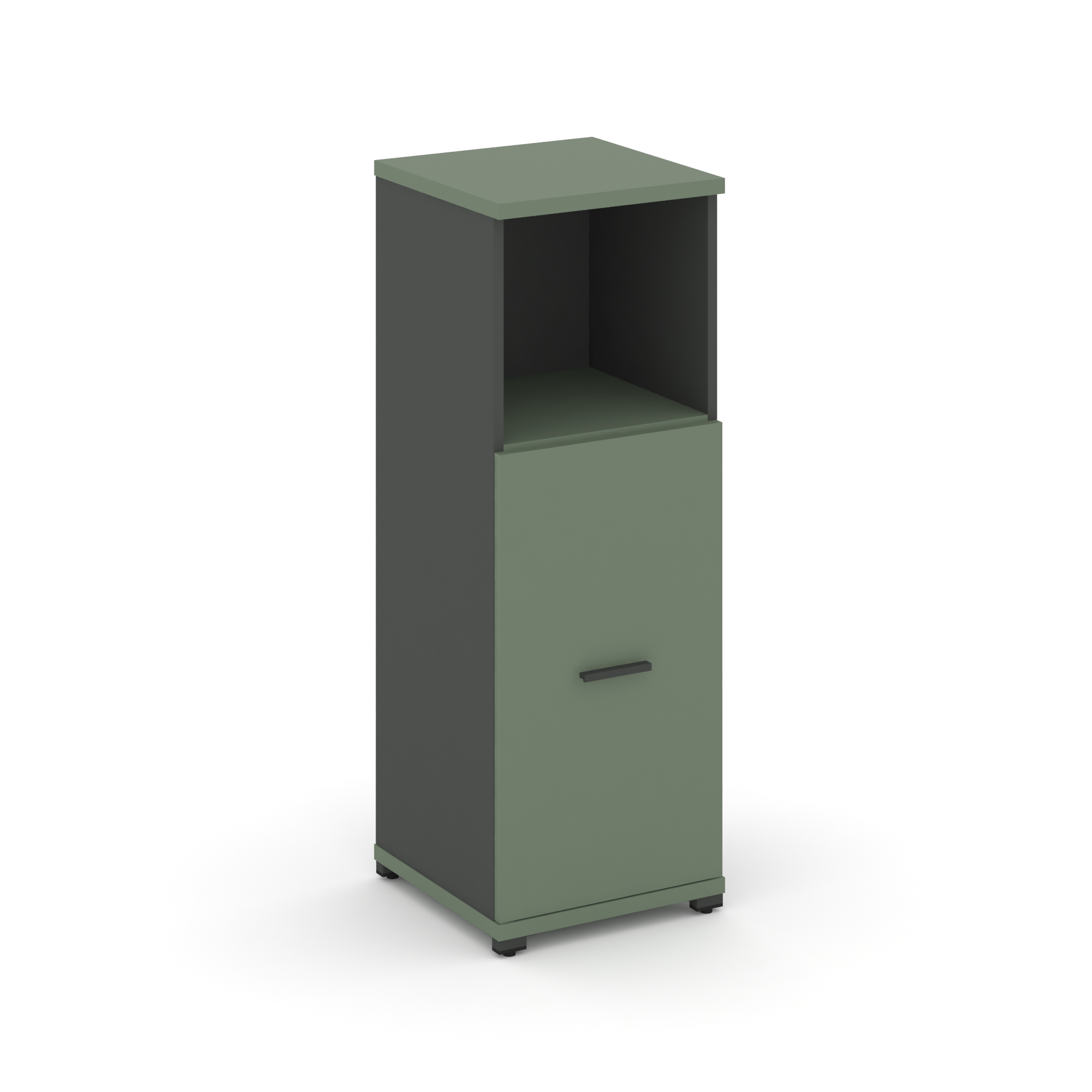 Концепт Шкаф 1 узкая секция, 3 ниши CN.STU-313 A Кобо/Антрацит/Металл Антрацит 420*420*1186