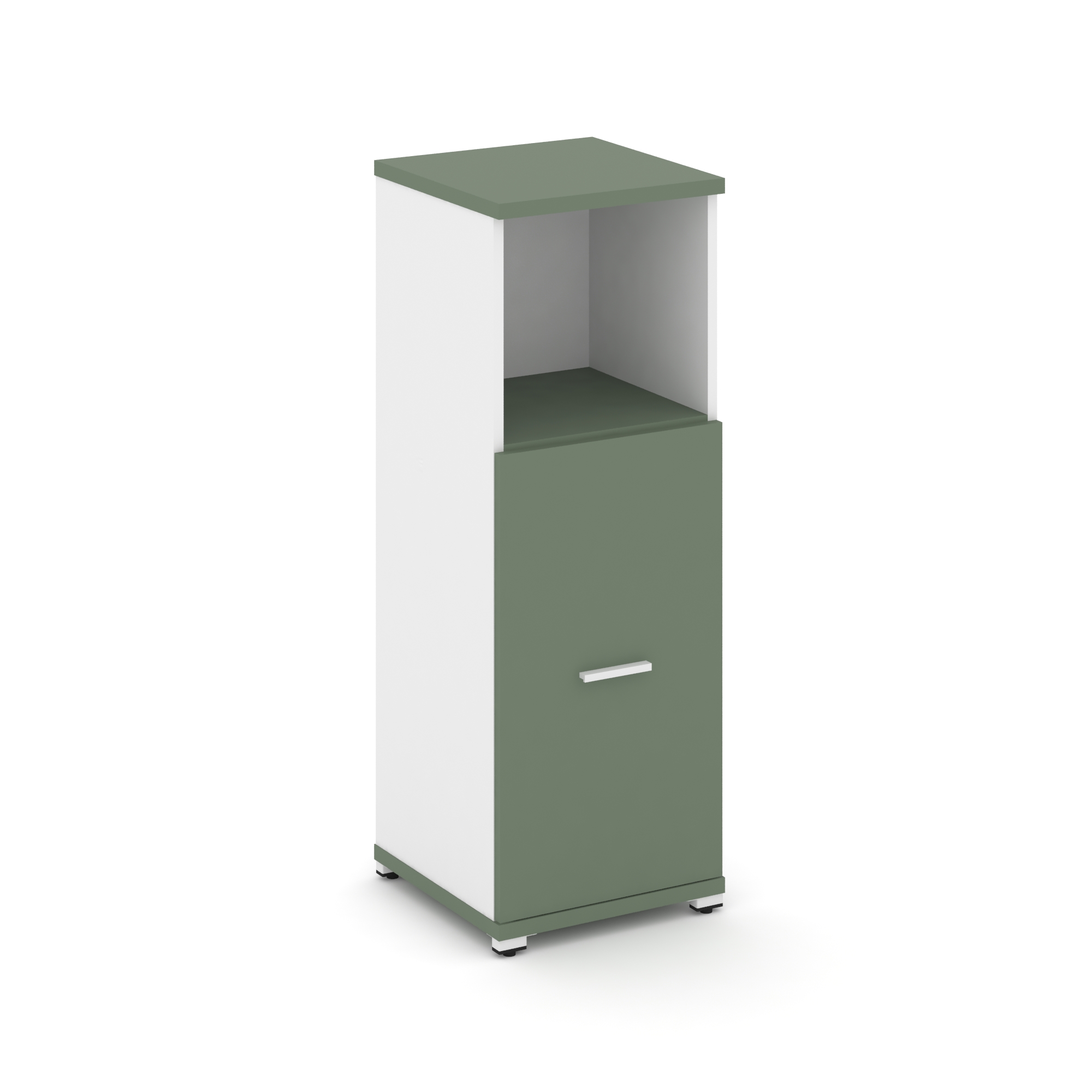 Концепт Шкаф 1 узкая секция, 3 ниши CN.STU-313 W Кобо/Белый Бриллиант/Металл Белый 420*420*1186