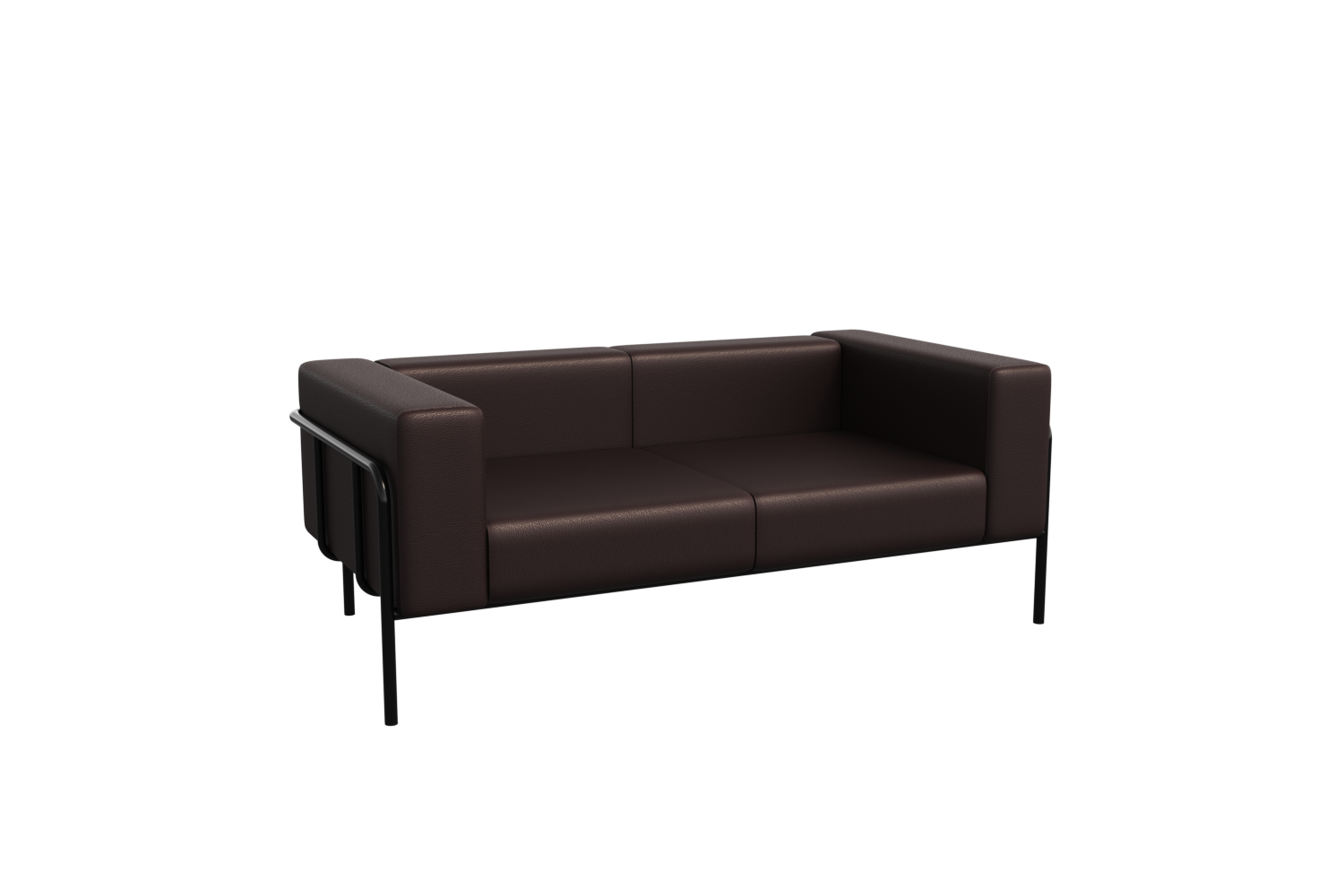 Флекс Диван двухместный FLX-2 Latte Lux 405/Металл Черный 1750*915*690