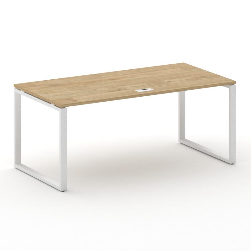 Шифт Стол руководителя прямой без тумбы SK.SR-180.P Тиквуд Светлый/Металл Белый 1800*900*753 — 2