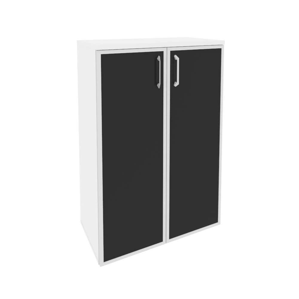 Оникс Шкаф средний широкий O.ST-2.4 R black Белый Бриллиант/Cтекло Black 800*420*1207