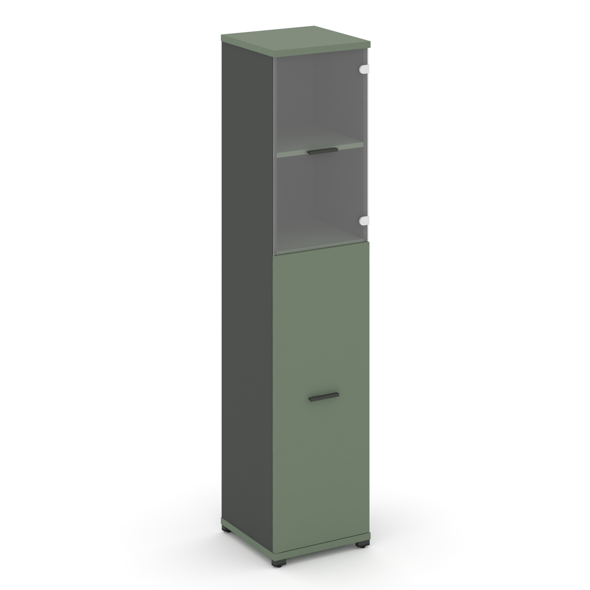 Концепт Шкаф 1 узкая секция, 5 ниш CN.STU.E-515 SP A Кобо/Антрацит/Металл Антрацит/Прозрачный 420*42