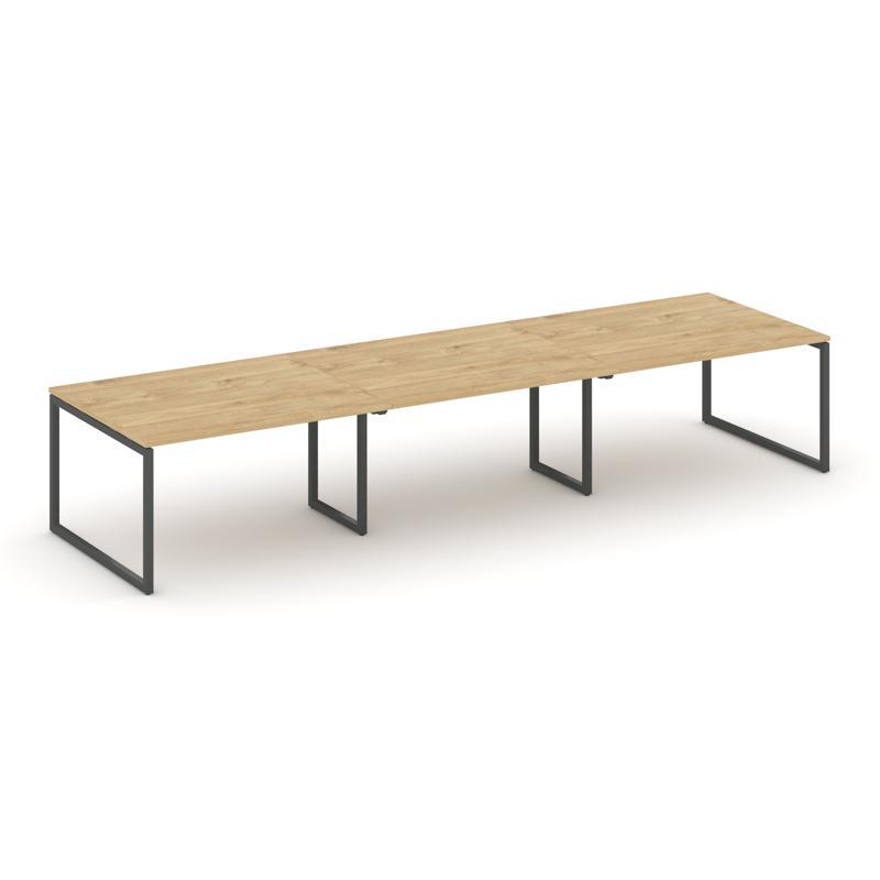 Style Project Стол переговорный SN-4O.SPRG-053.3 Тиквуд Светлый/Металл Антрацит 4140*1180*750