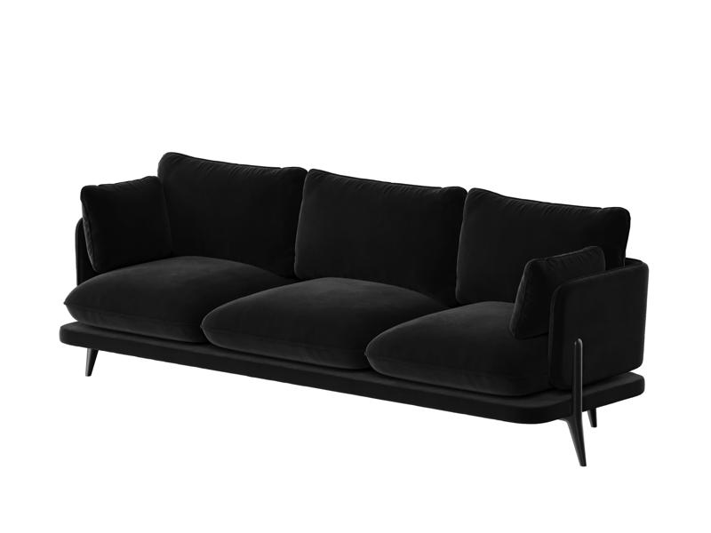 Поско Диван трехместный PSC-03 Velvet Lux 12/Металл Черный