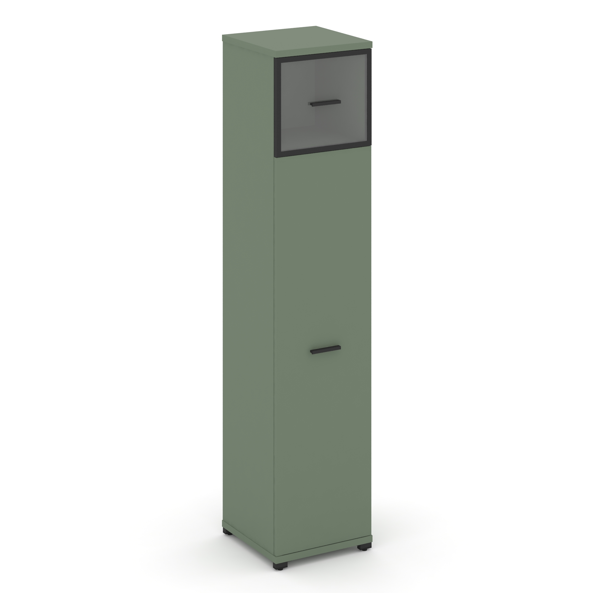 Концепт Шкаф 1 узкая секция, 5 ниш CN.STU-517 RPB B Кобо/Металл Черный/Прозрачный 420*420*1922