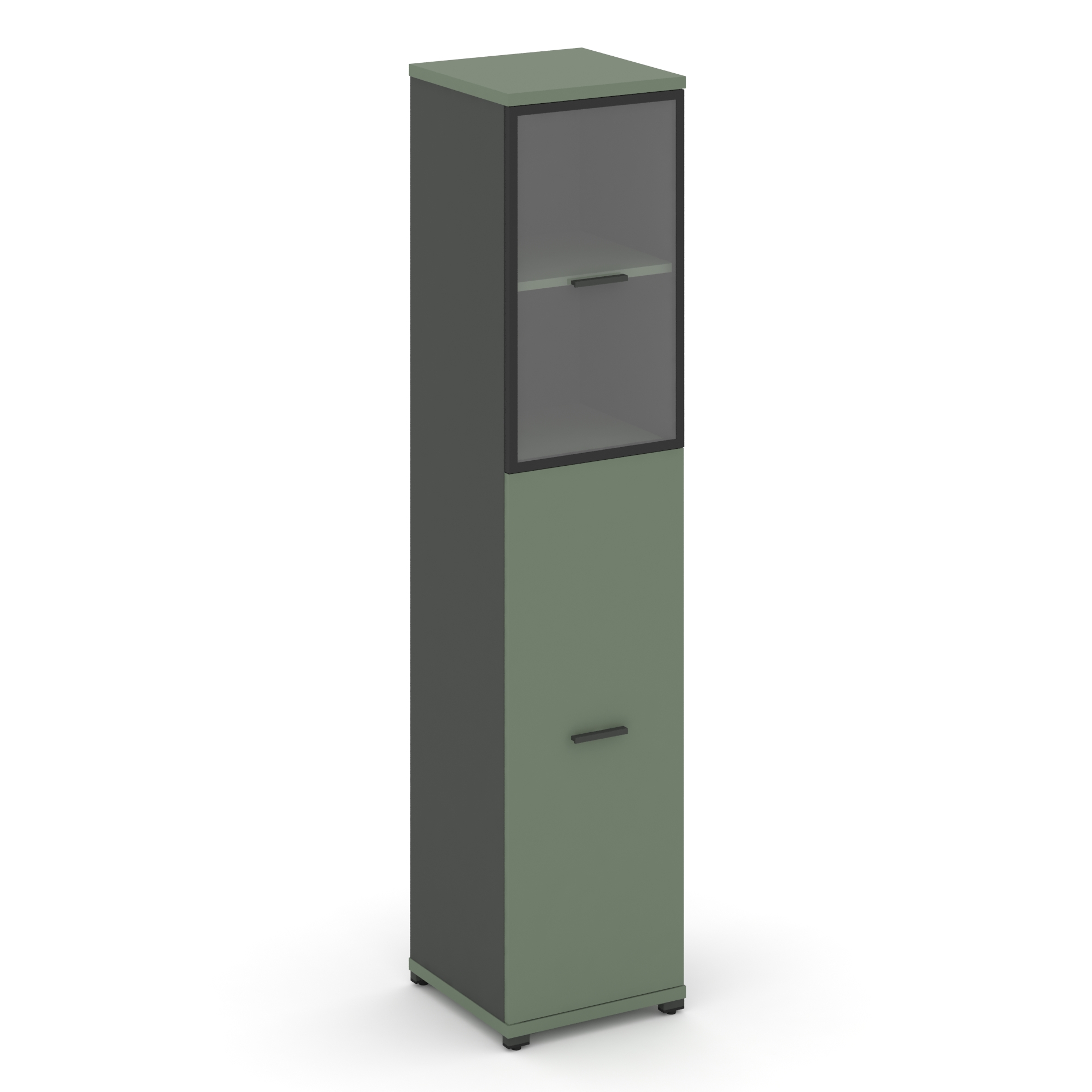 Концепт Шкаф 1 узкая секция, 5 ниш CN.STU-515 RPB A Кобо/Антрацит/Металл Антрацит/Прозрачный 420*420