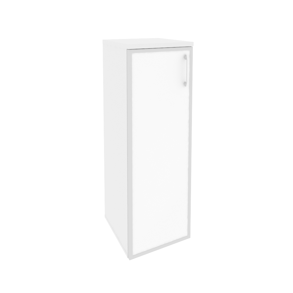 Оникс Шкаф средний узкий левый O.SU-2.4 R (L) white Белый Бриллиант/Стекло White 400*420*1207