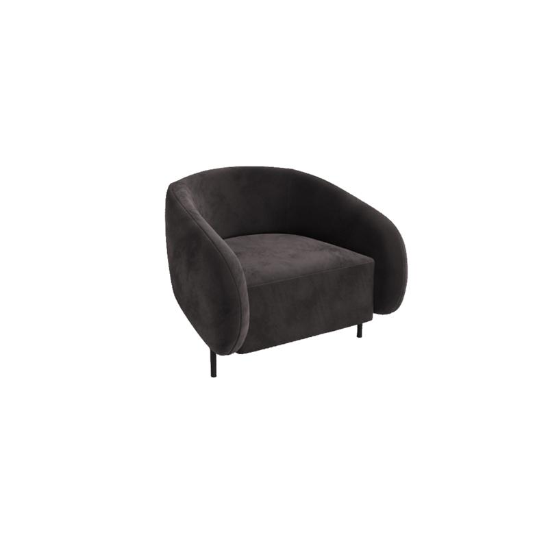 Белт Диван одноместный BLT-1 Velvet Lux 99/Металл Черный 910*850*730