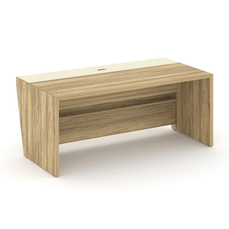 Корнер Стол руководителя прямой COR.SR-18 Гикори Песочный/Ваниль 1800*900*750 — 2