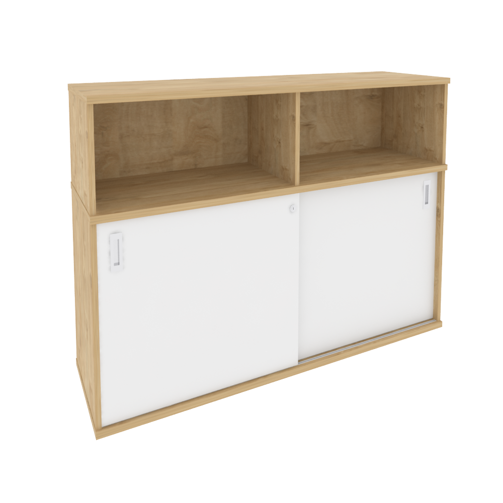 Оникс Шкаф-купе приставной/опорный O.SHKO-2.7 T Тиквуд Светлый/Белый Бриллиант 1475*432*1120