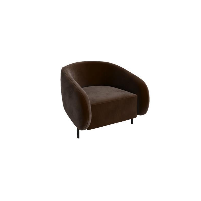 Белт Диван одноместный BLT-1 Velvet Lux 08/Металл Черный 910*850*730