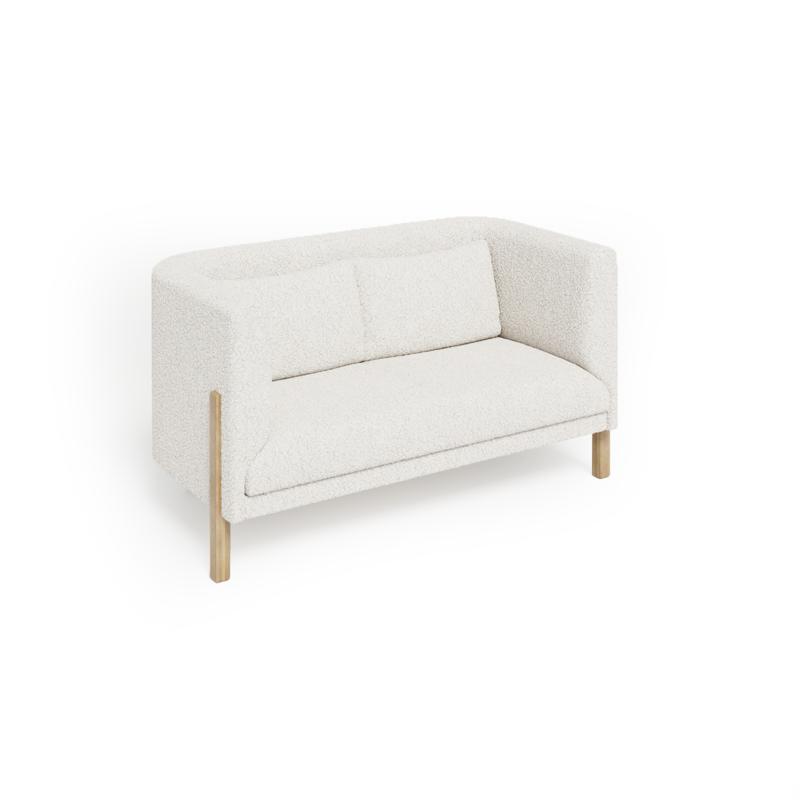 Бенто Диван двухместный BNT-02 Merino 002/Массив Дуба 1560*820*850