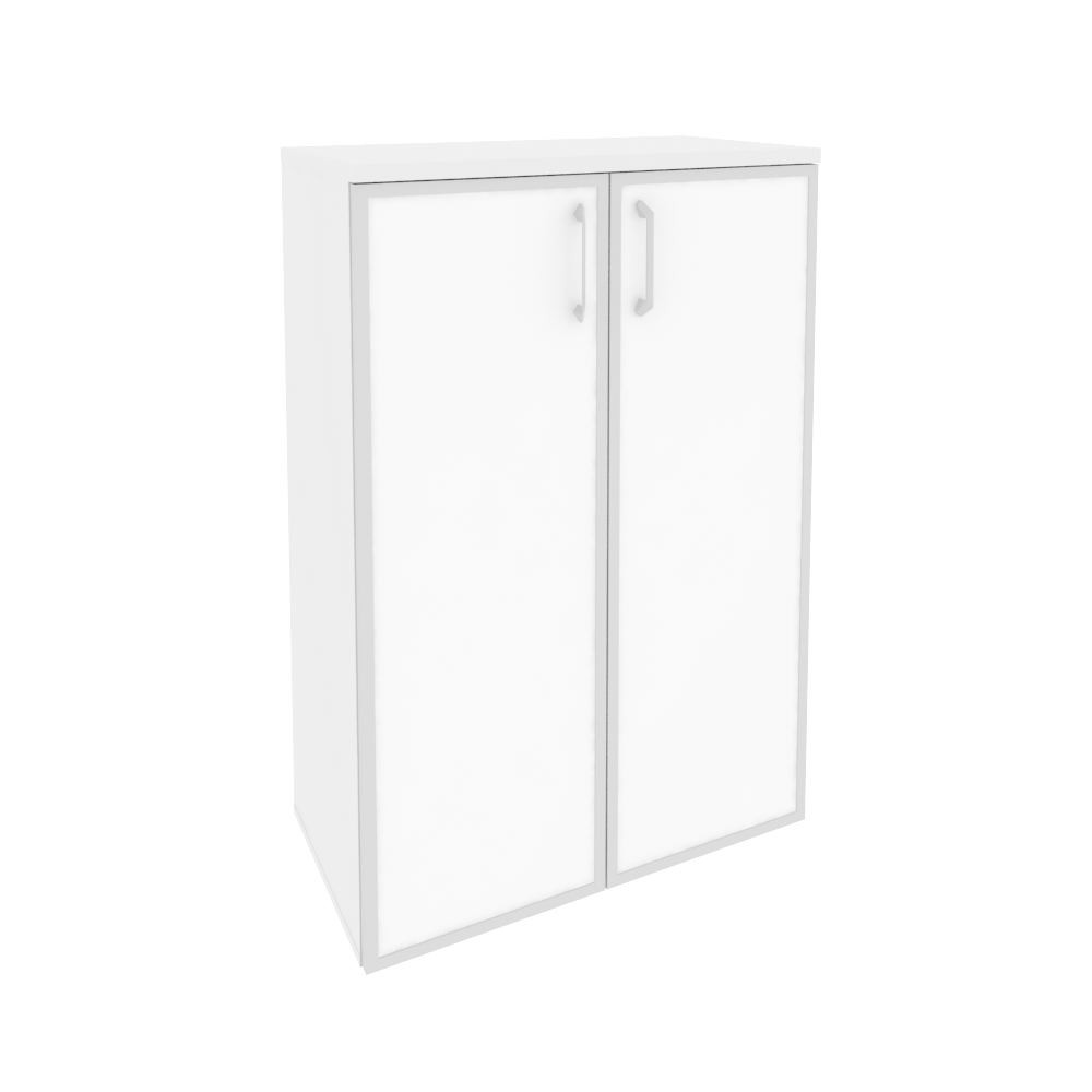 Оникс Шкаф средний широкий O.ST-2.4 R white Белый Бриллиант/Стекло White 800*420*1207