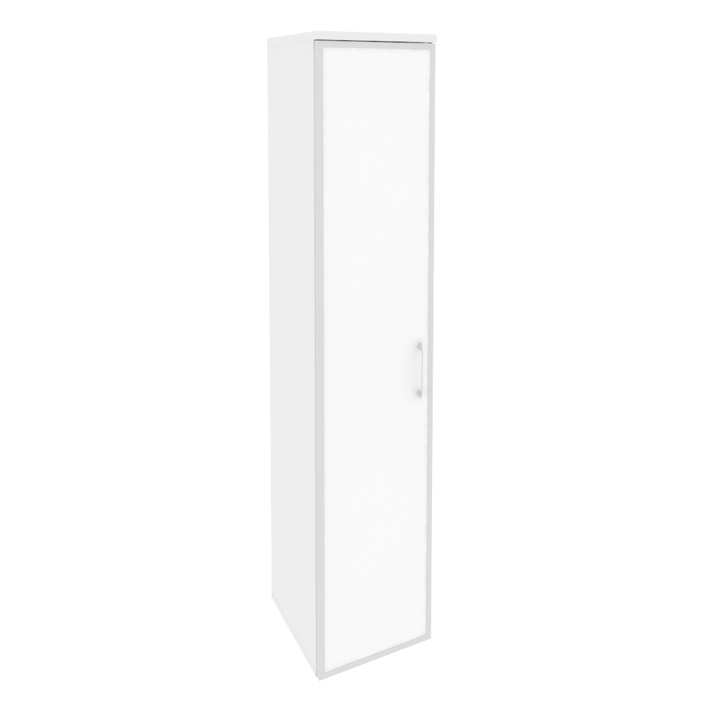Оникс Шкаф высокий узкий левый O.SU-1.10 R (L) white Белый Бриллиант/Стекло White 400*420*1977