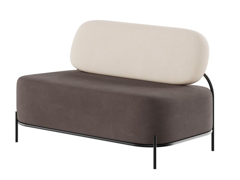 Джайв Диван двухместный JVE-2 Velvet lux 58/Velvet lux 100/Металл Черный 1250*720*770