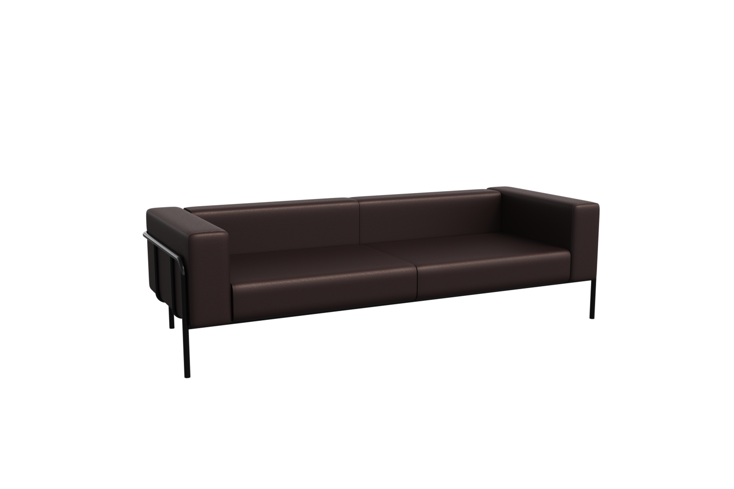 Флекс Диван трехместный FLX-3 Latte Lux 405/Металл Черный 2100*915*690