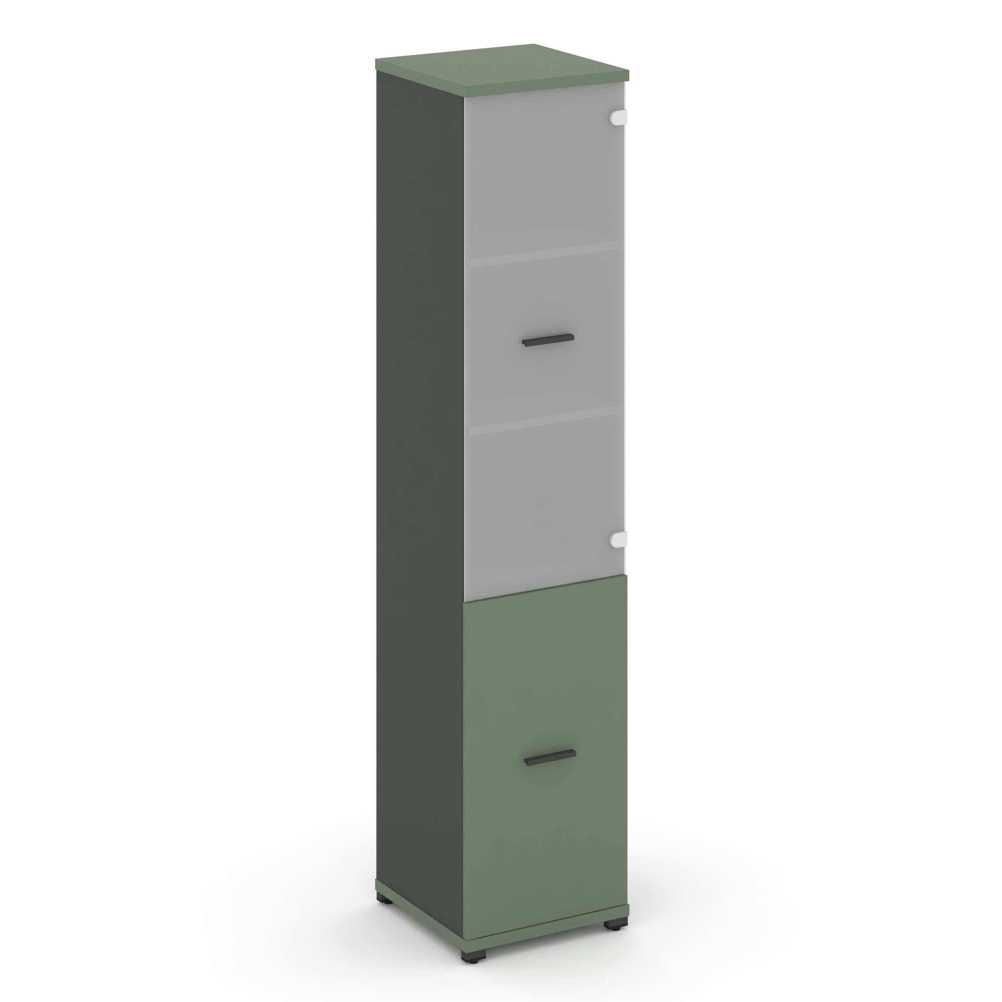 Концепт Шкаф 1 узкая секция, 5 ниш CN.STU.E-512 SM A Кобо/Антрацит/Металл Антрацит/Сатин 420*420*192