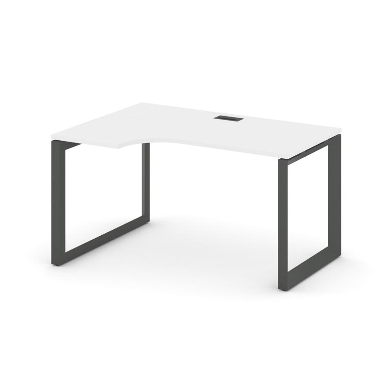 Style Project Стол рабочий эргономичный SN-59O.SPA-022(L) Белый/Металл Антрацит/Черный Заглушка 1580