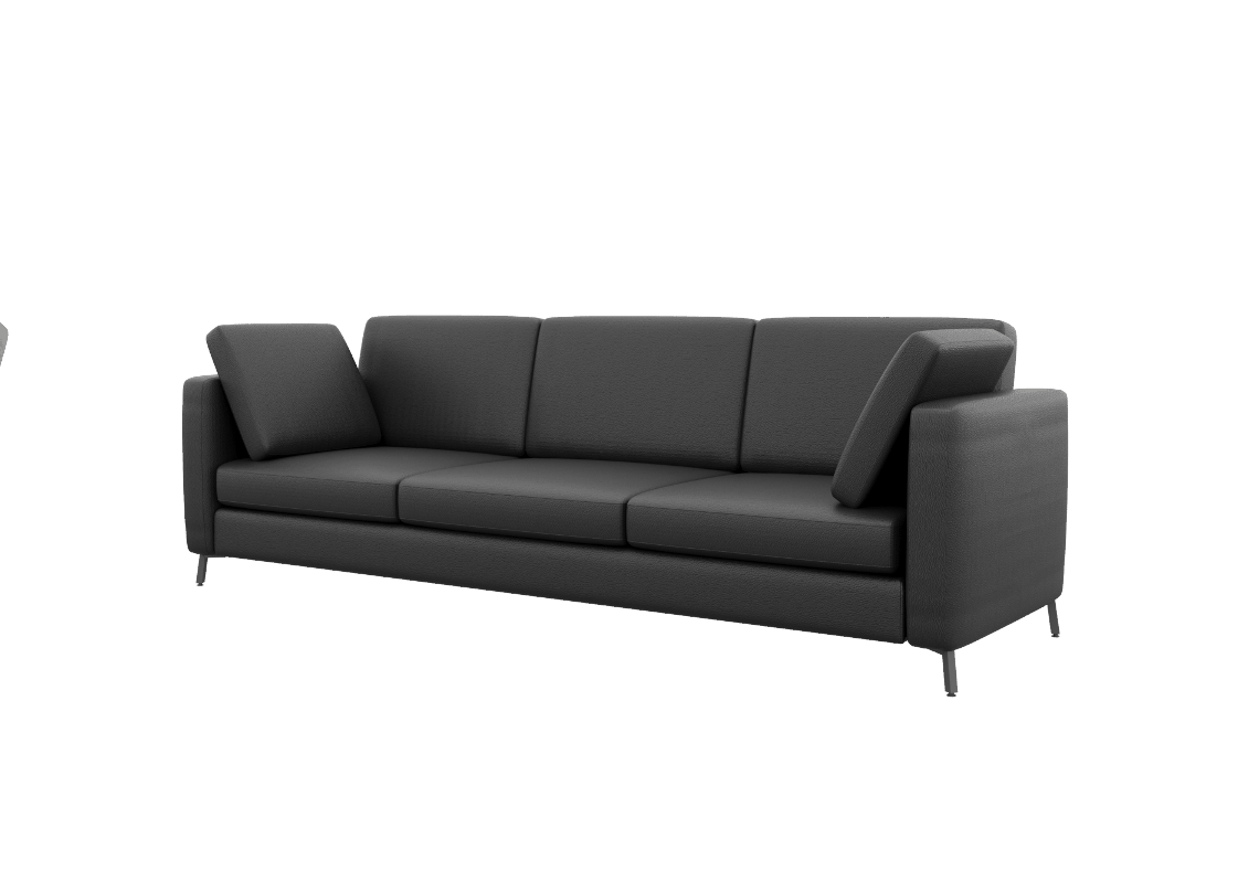 Браско Диван трехместный BRS-3 Nappa 999/Металл Черный 2450*800*840