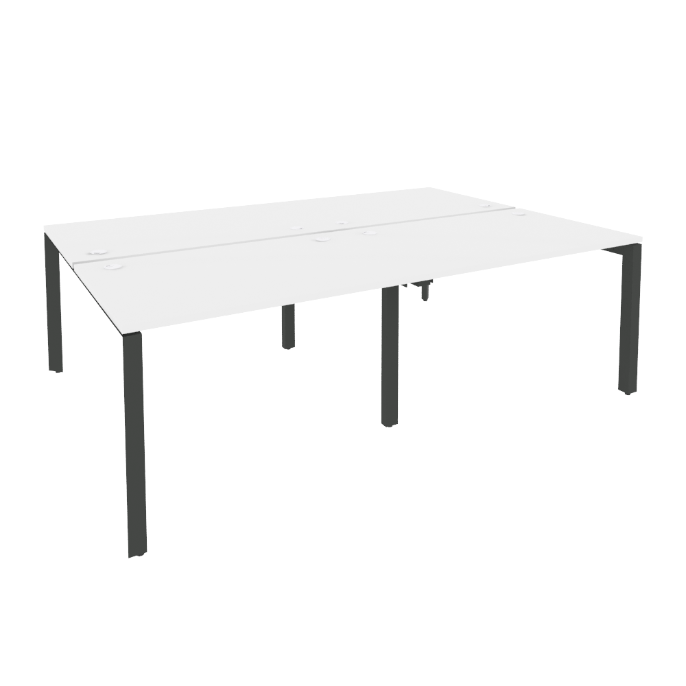 Оникс Рабочая станция на П-образном м/к O.MP-D.RS-4.2.8 Белый Бриллиант/Металл Антрацит 2360*1635*75