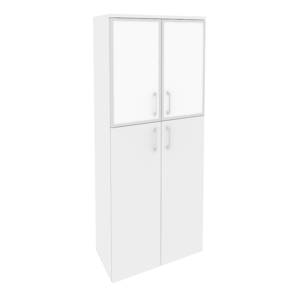 Оникс Шкаф высокий широкий O.ST-1.7 R white Белый Бриллиант/Стекло White 800*420*1977