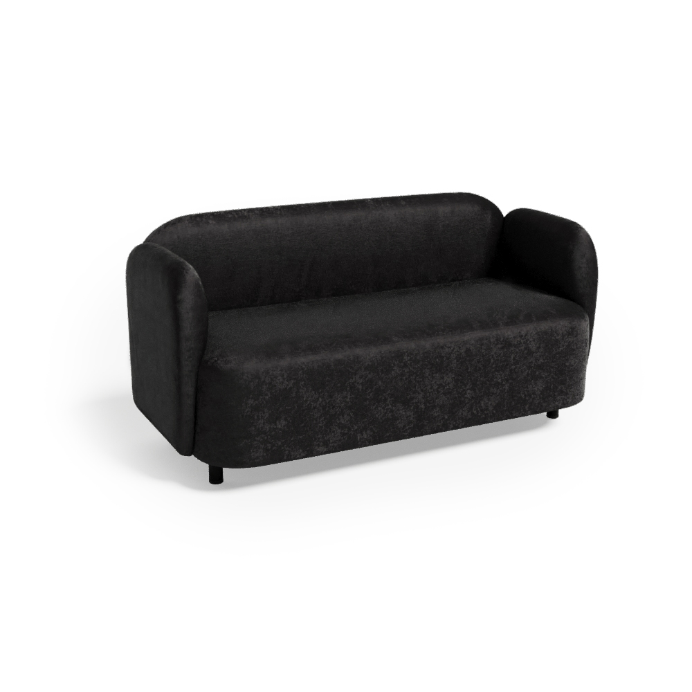 Монс Диван двухместный MNS-02 Velvet Lux 12/Металл Черный 1500*700*740