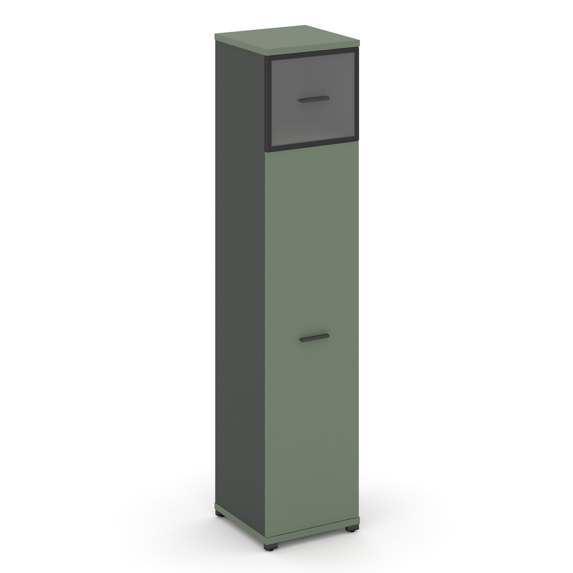 Концепт Шкаф 1 узкая секция, 5 ниш CN.STU-517 RPB A Кобо/Антрацит/Металл Антрацит/Прозрачный 420*420