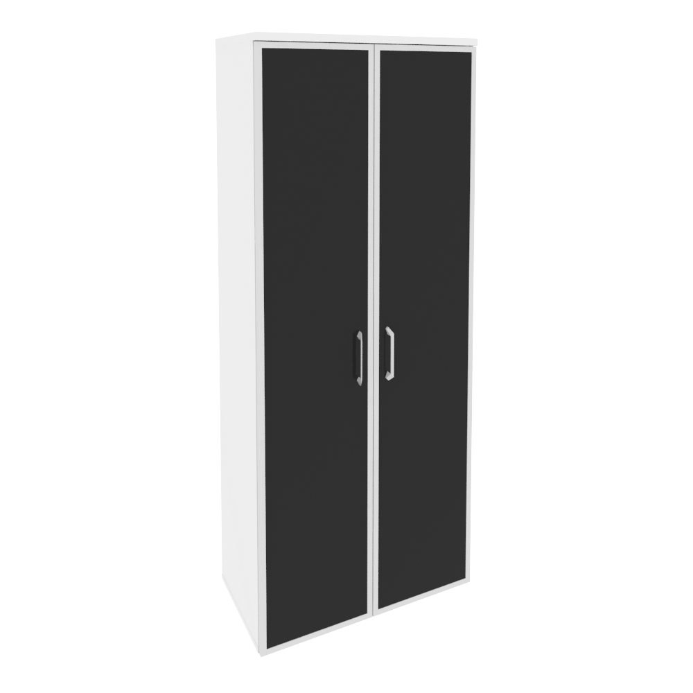 Оникс Шкаф высокий широкий O.ST-1.10 R black Белый Бриллиант/Cтекло Black 800*420*1977