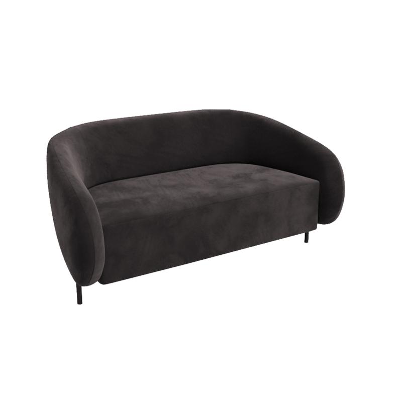 Белт Диван двухместный BLT-2 Velvet Lux 99/Металл Черный 1560*850*730
