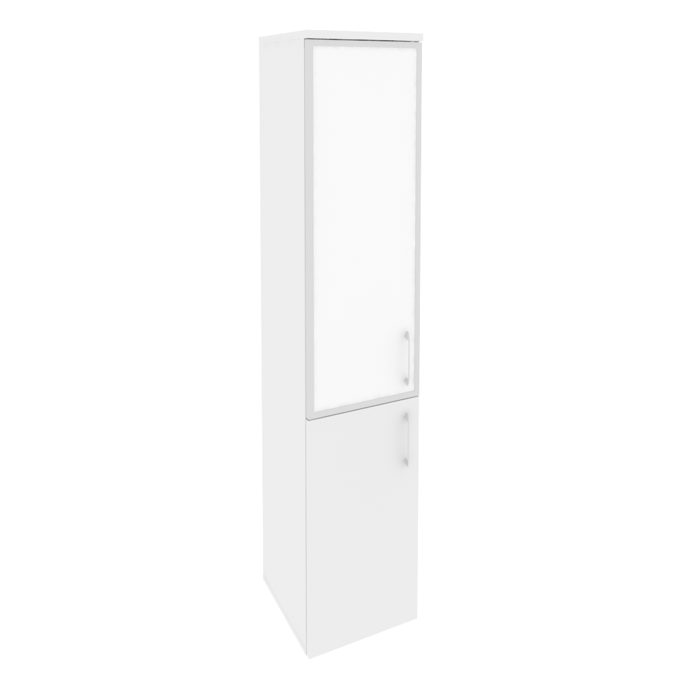 Оникс Шкаф высокий узкий левый O.SU-1.2 R (L) white Белый Бриллиант/Стекло White 400*420*1977