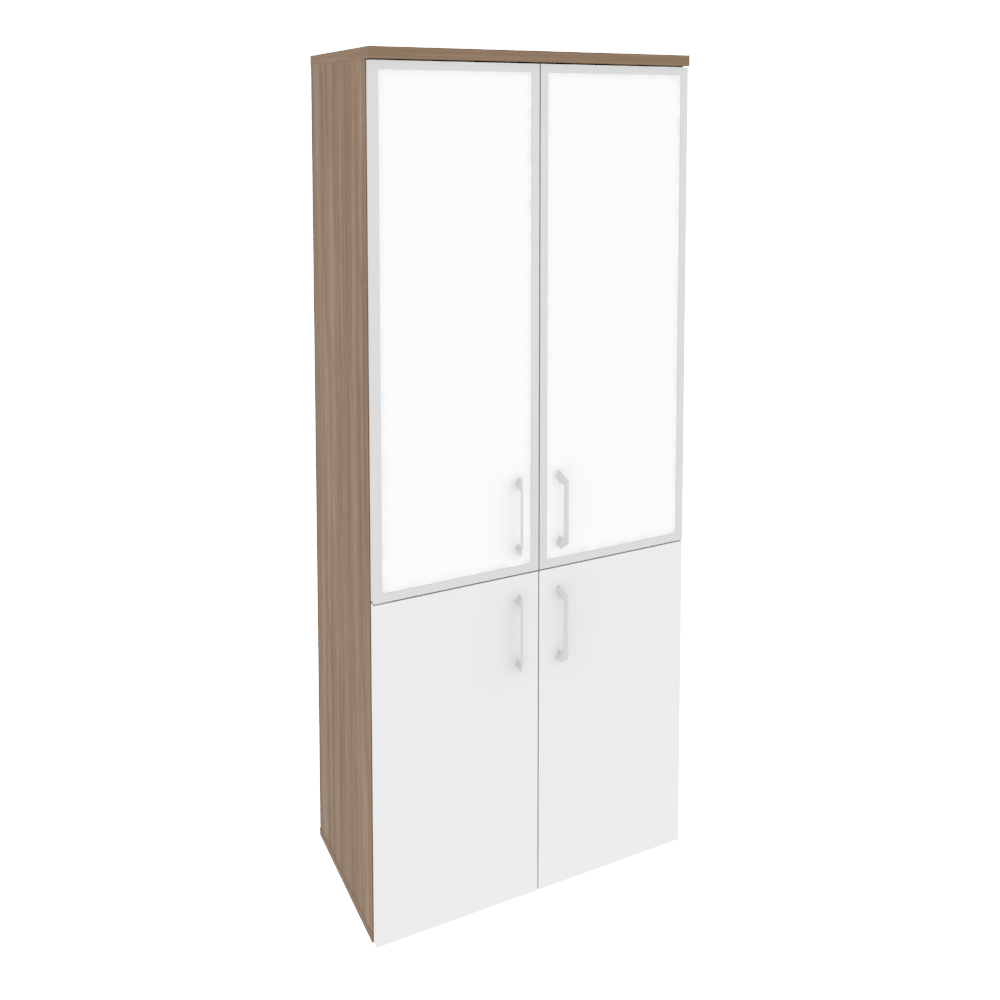 Оникс Шкаф высокий широкий O.ST-1.2 R white Дуб Аризона/Белый Бриллиант/Стекло White 800*420*1977
