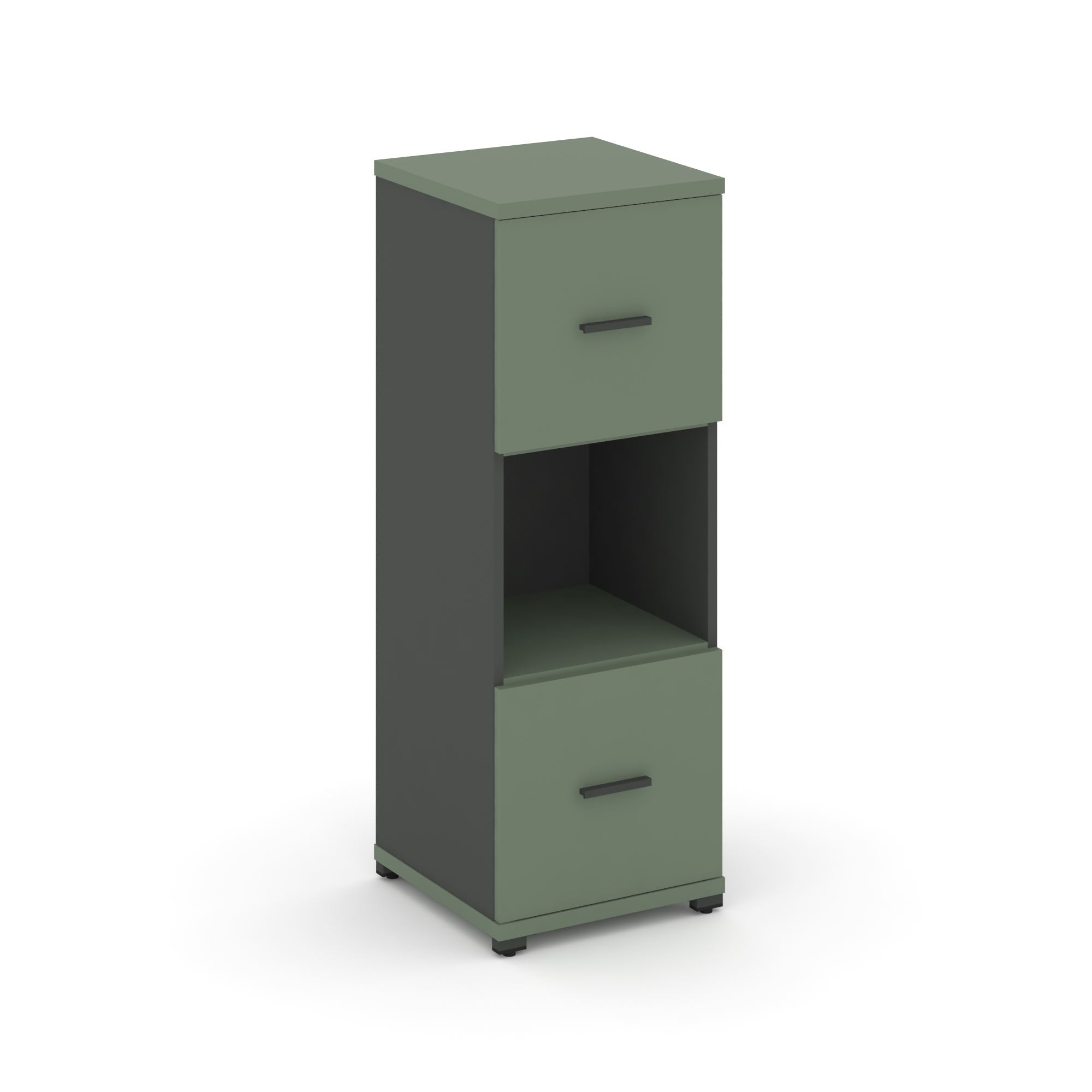 Концепт Шкаф 1 узкая секция, 3 ниши CN.STU-315 A Кобо/Антрацит/Металл Антрацит 420*420*1186