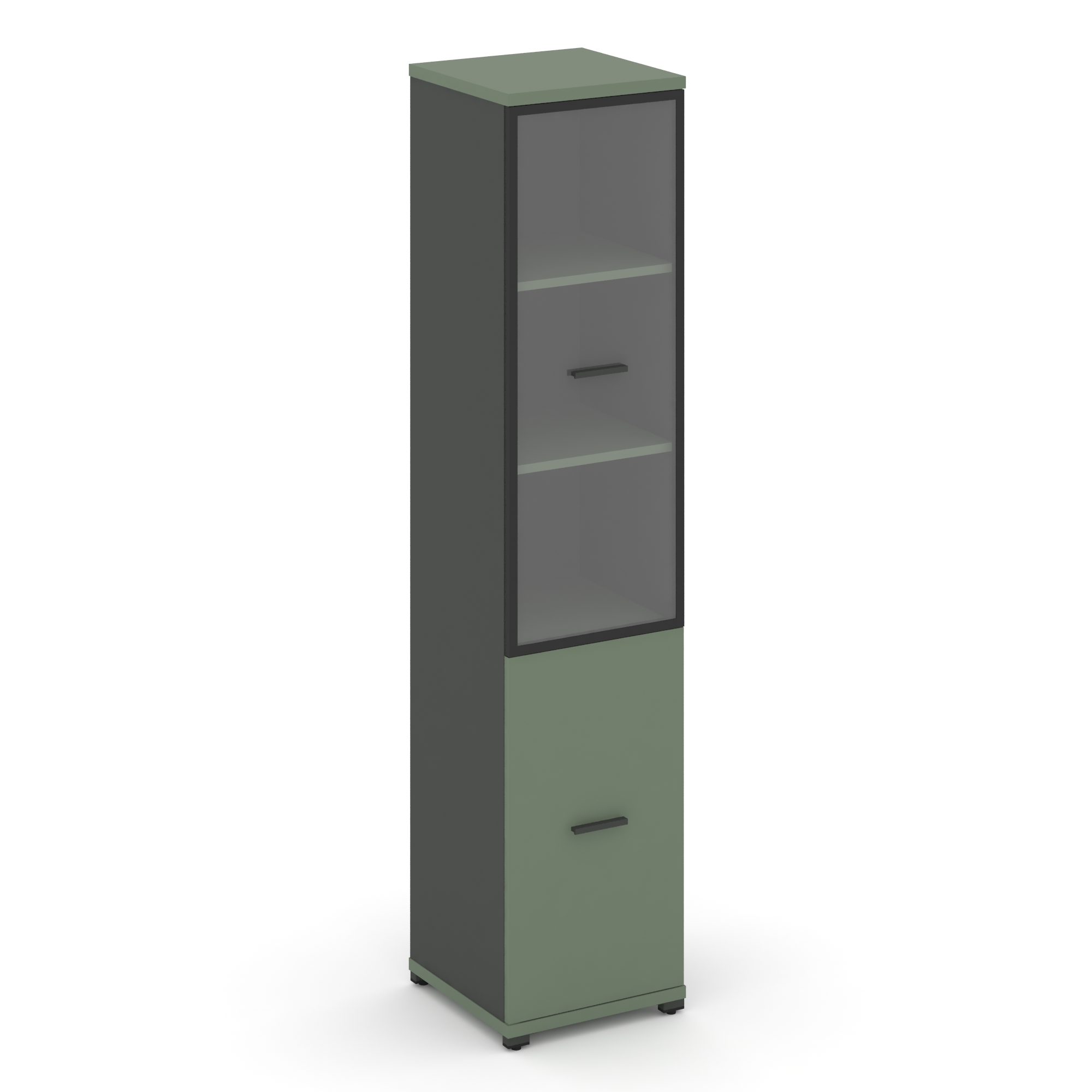Концепт Шкаф 1 узкая секция, 5 ниш CN.STU.E-512 RPB A Кобо/Антрацит/Металл Антрацит/Прозрачный 420*4