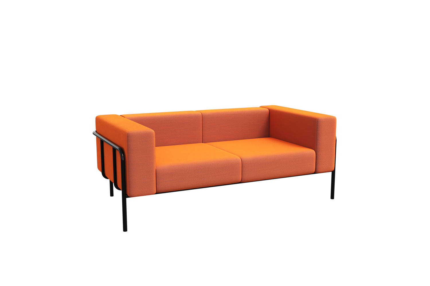 Флекс Диван двухместный FLX-2 Velvet Lux 72/Металл Черный 1750*915*690