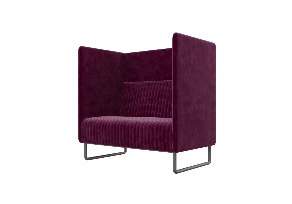 Бронкс Диван одноместный BROS-1 Velvet lux 65/Металл Черный 1050*760*1180
