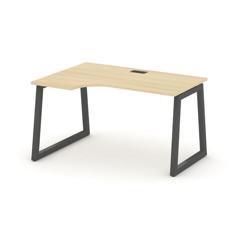 Style Project Стол рабочий эргоном. SN-5T1.SPA-021(L) Акация Лорка/Металл Антрацит/Заглушка Пластик