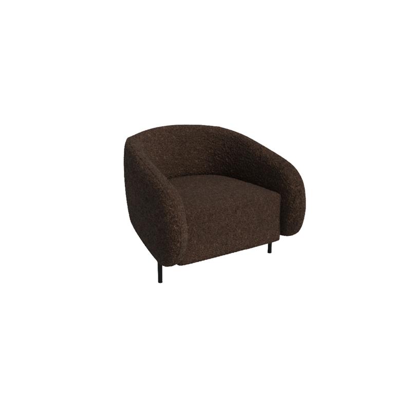 Белт Диван одноместный BLT-1 Merino 015/Металл Черный 910*850*730