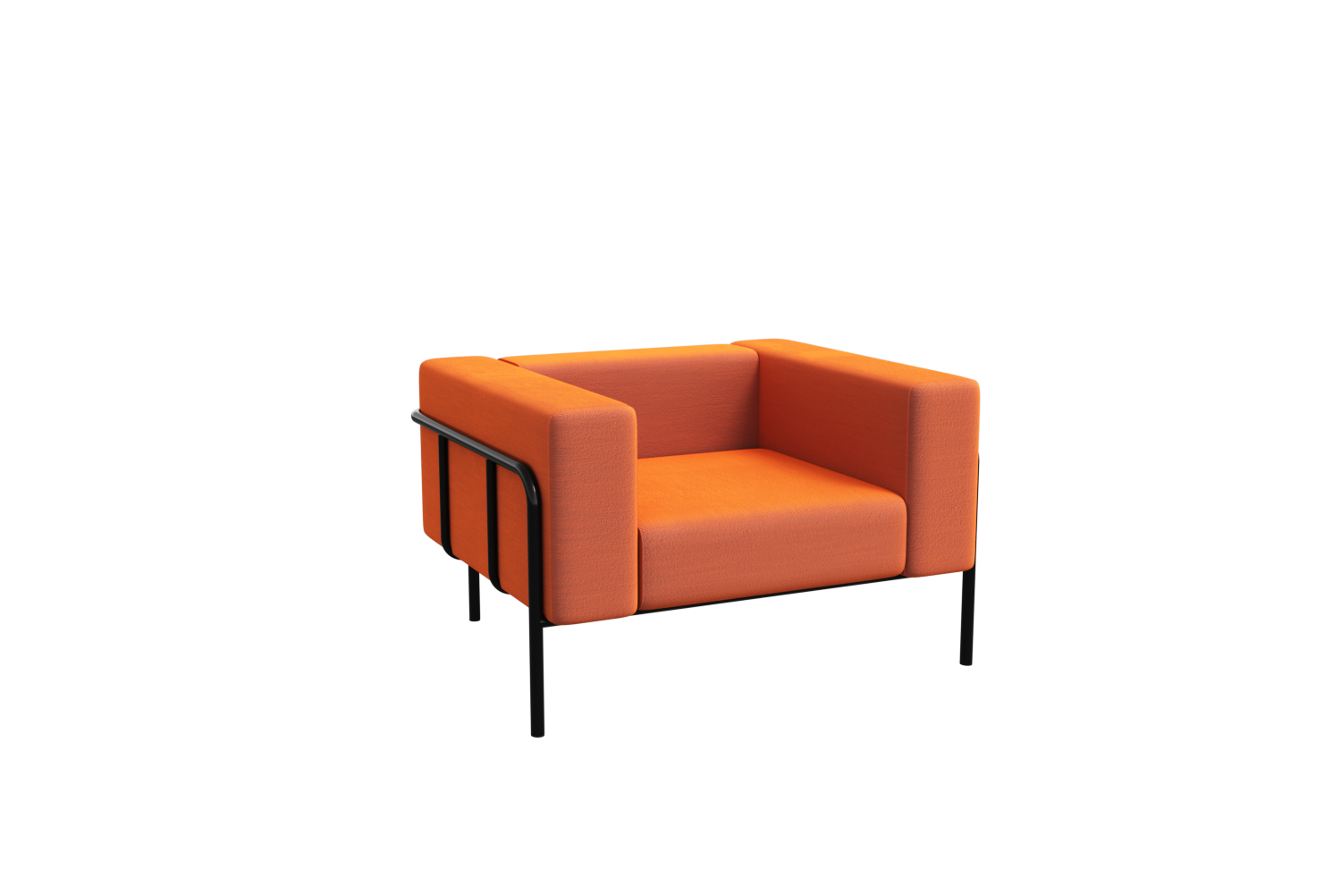 Флекс Диван одноместный FLX-1 Velvet Lux 72/Металл Черный 1100 *915*690